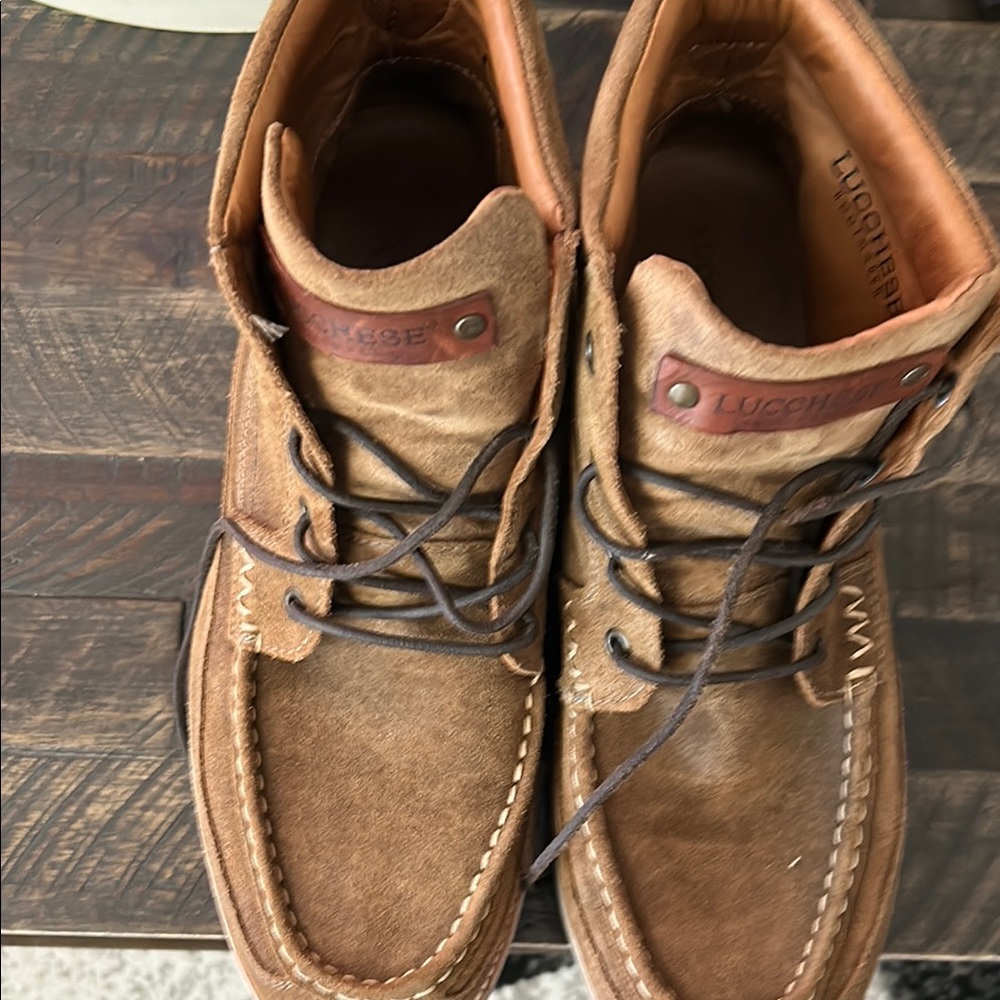 Lucchese Brown Leather Boots with Classic Design